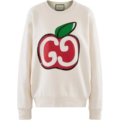 Shop Gucci Mela Logo Sweatshirt In Natural Multicolor