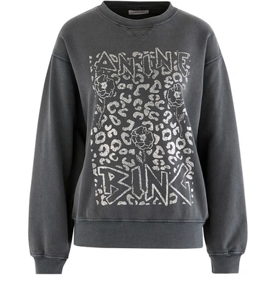 Shop Anine Bing Panther Sweatshirt In Washed Black