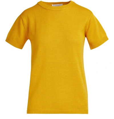 Shop Alexandra Golovanoff André Short Sleeve Jumper In Yellow