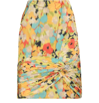 Shop Calvin Klein 205w39nyc Silk Midi Skirt In Poppy Field