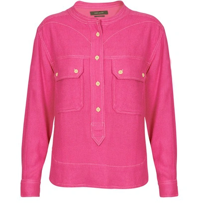 Shop Isabel Marant Tecoyo Blouse In Neon Pink