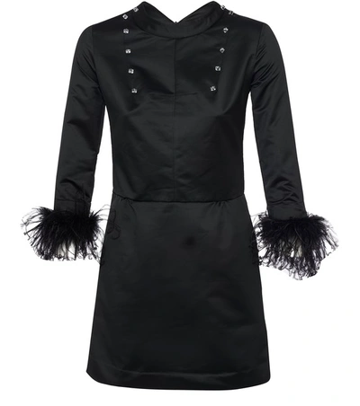 Shop Patou Feather-embellished Dress In Black