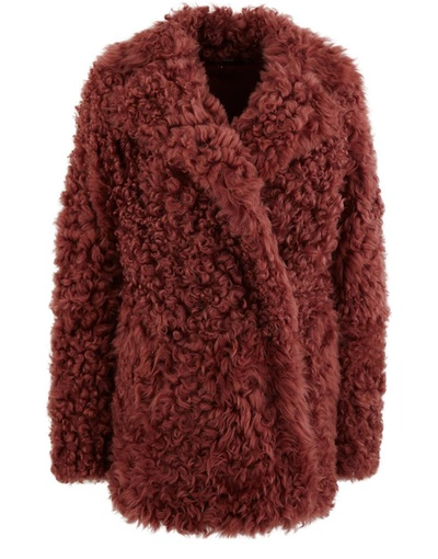 Shop Sies Marjan Shearling Coat In Blush