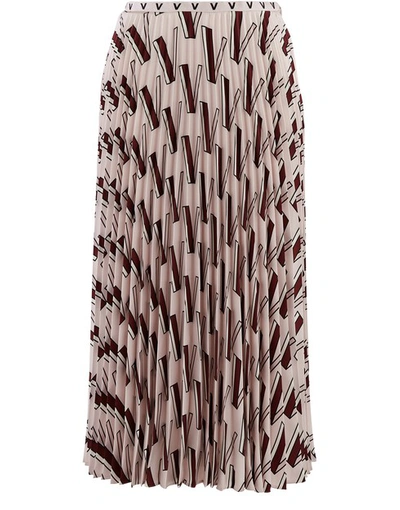 Shop Valentino Printed Skirt In Poudre