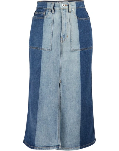 Shop Proenza Schouler Denim Maxi Skirt In 00454 2-tone