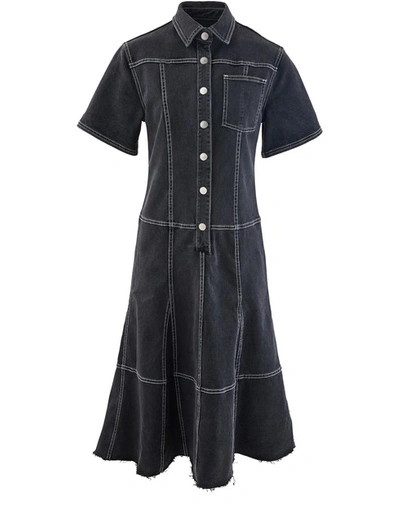Shop Proenza Schouler Denim Dress In 02018 Washed Black