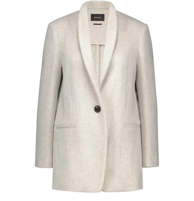 Shop Isabel Marant Felicie Coat In Light Grey