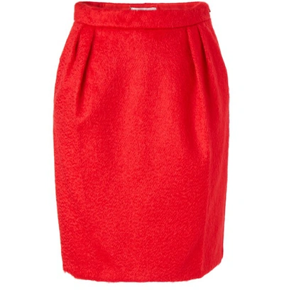 Shop Max Mara Turchia Mohair Blend Skirt In Coral