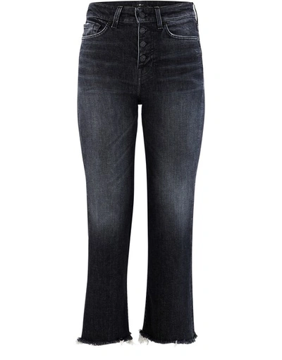 Shop 7 For All Mankind Vintage Cropped Corduroy Jeans In Black