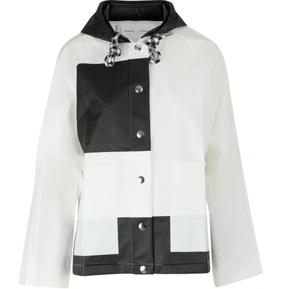 Shop Proenza Schouler Waterproof Coat In 10113 White/black