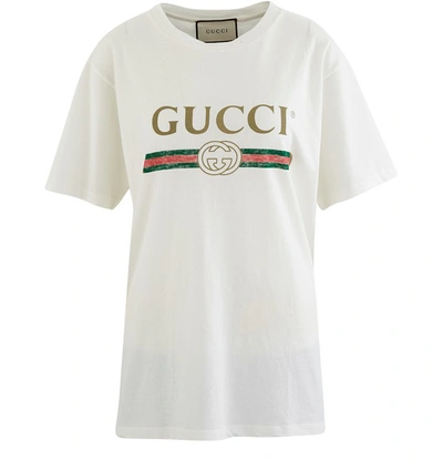 Shop Gucci Cotton T-shirt In White