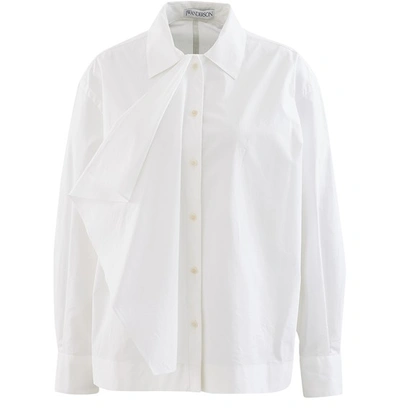 Shop Jw Anderson Draped Shirt In White