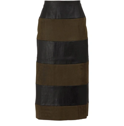 Shop Stouls Long Skirt In Black Kaki