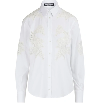 Shop Dolce & Gabbana Poplin Shirt In White