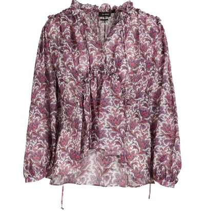 Shop Isabel Marant Noon Silk Blouse In Purple