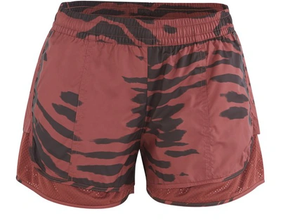 Shop Adidas By Stella Mccartney Running Shorts In Brick Red / Black