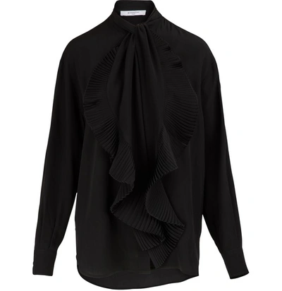 Shop Givenchy Blouse With Tie Collar In Black
