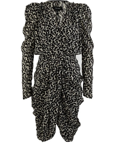 Shop Isabel Marant Issolya Dress In Black/ecru