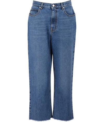 Shop Alexander Mcqueen High Waist Jeans In 4170 - Blue