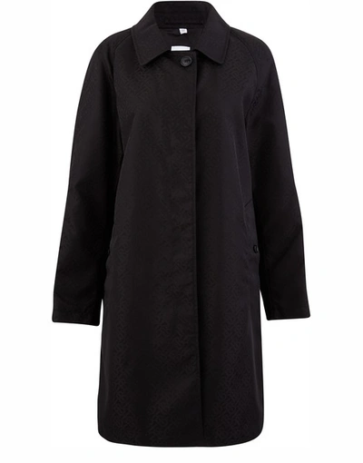 Shop Burberry Camden Cotton Coat In Black Ip Pattern