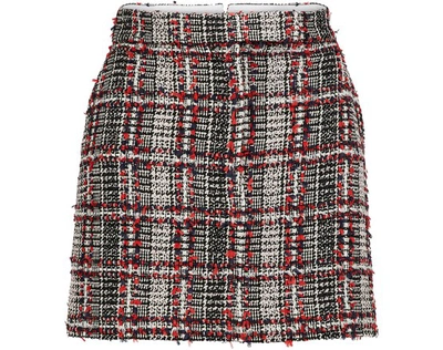 Shop Thom Browne Short Wool Skirt In Rwbwht