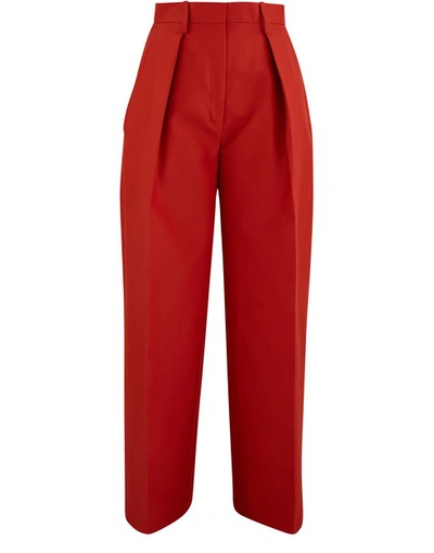 Shop Jacquemus Carini Trousers In Red Brick