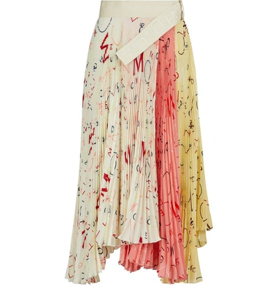 Shop Moncler Genius 2 Moncler 1952 - Silk Midi Skirt In Multi