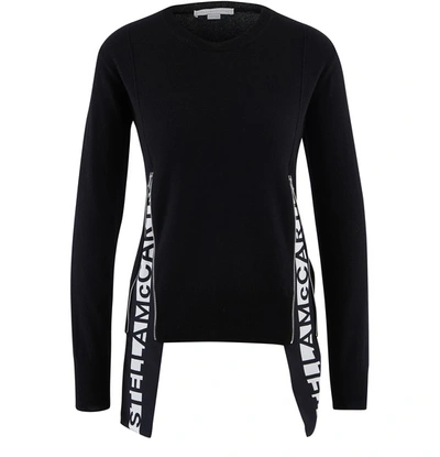 Shop Stella Mccartney Band Logo Round Neck Sweatshirt In Black