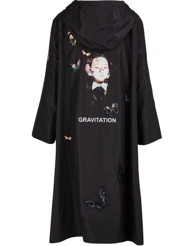 Shop Valentino Long Coat In Nero