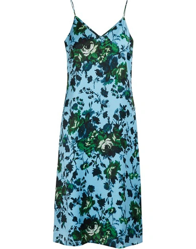 Shop Erdem Vivianne Dress In Blue/green