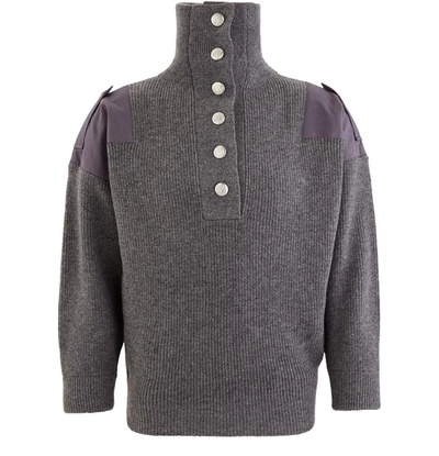 Shop Stella Mccartney Wool Hooded Jumper In 1500 - Grey Melange