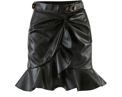 Shop Self-portrait Short Skirt In Black
