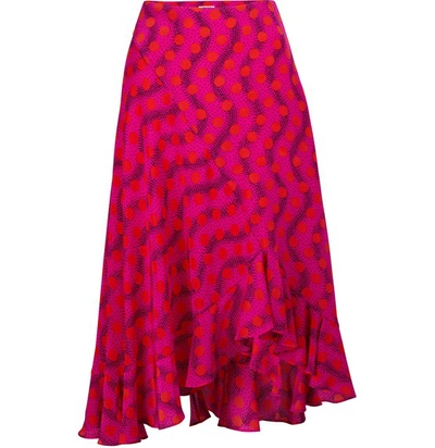 Shop Kenzo Polka Dot Skirt In Deep Pink