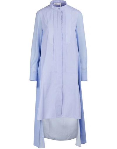 Shop Chloé Asymmetric Shirt Dress In Lavender Blue