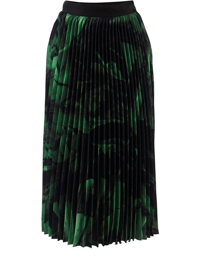 Shop Off-white Pleated Skirt In Black Green