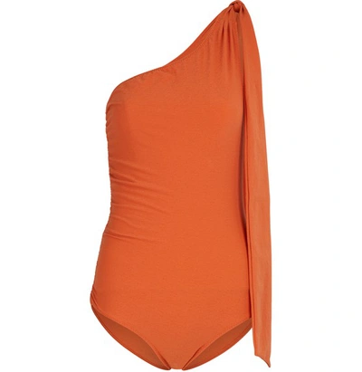 Shop Lisa Marie Fernandez Arden Swimsuit In Terracotta Crepe2019res252 Tc