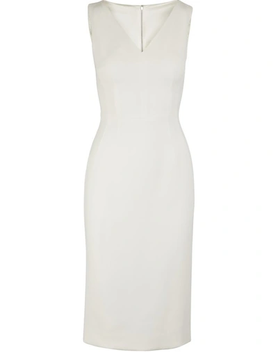 Shop Dolce & Gabbana Short Rayon Dress In Natural White