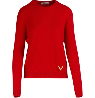 Shop Valentino Cashmere Sweater In Red