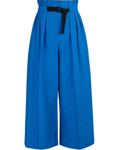 Shop Kenzo Wide Belted Pants In Cobalt