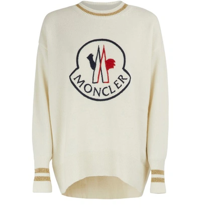 Shop Moncler Wool And Cashmere Sweater In Ivory