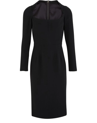 Shop Dolce & Gabbana Stretch Cady Dress In Black