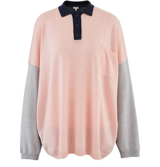 oversized long sleeve polo shirt