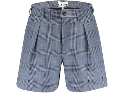 Shop Ganni Suit Shorts In Forever Blue