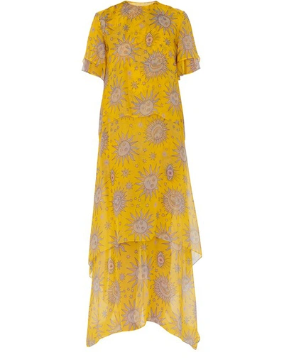 Shop Maison Rabih Kayrouz Long Printed Dress In Yellow