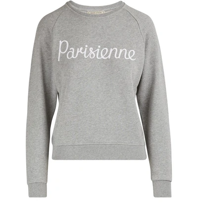 Shop Maison Kitsuné Parisienne Sweatshirt In Grey Melange