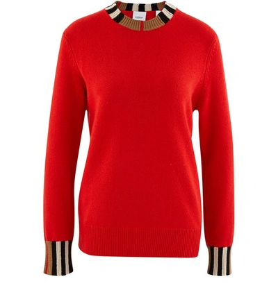 Shop Burberry Eyre Knit In Bright Red