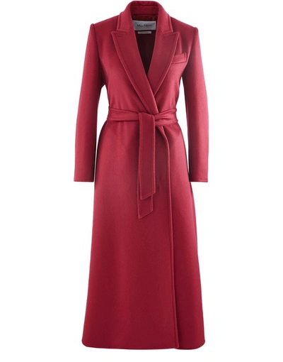 Shop Max Mara Kriss Long Coat In Red