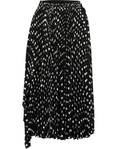 Shop Marc Jacobs Polka Dots Pleated Skirt In Black/white
