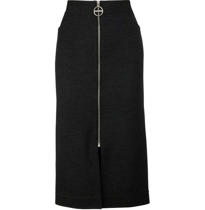 Shop Givenchy Midi Skirt In Gris Foncé