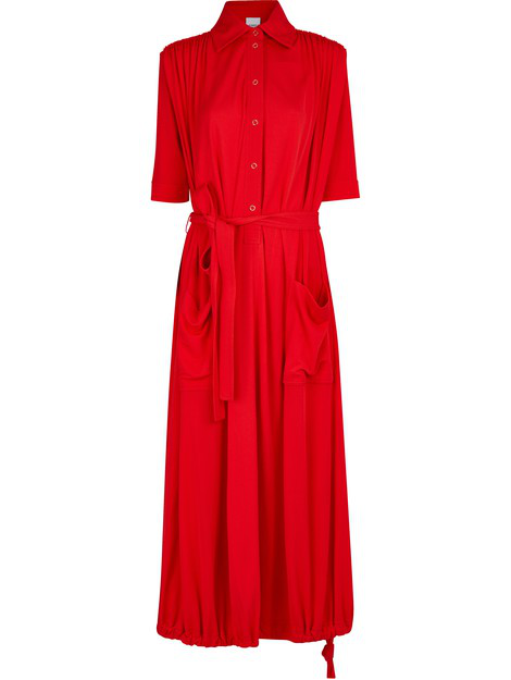 red burberry dress